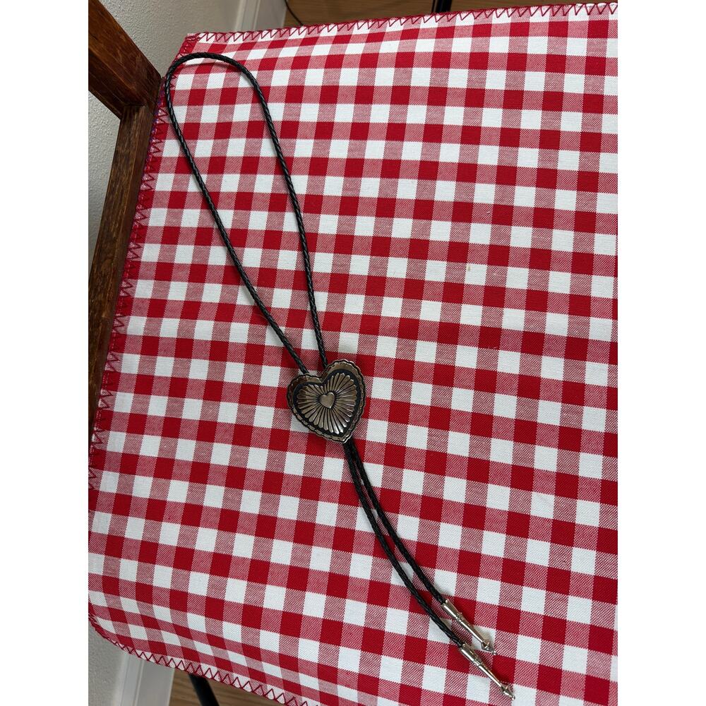 Vintage leather Indian heart bolo